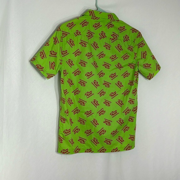 Disney “Pizza Planet” Green button-up Short Sleeve Shirt | Size: S - Picture 4 of 9